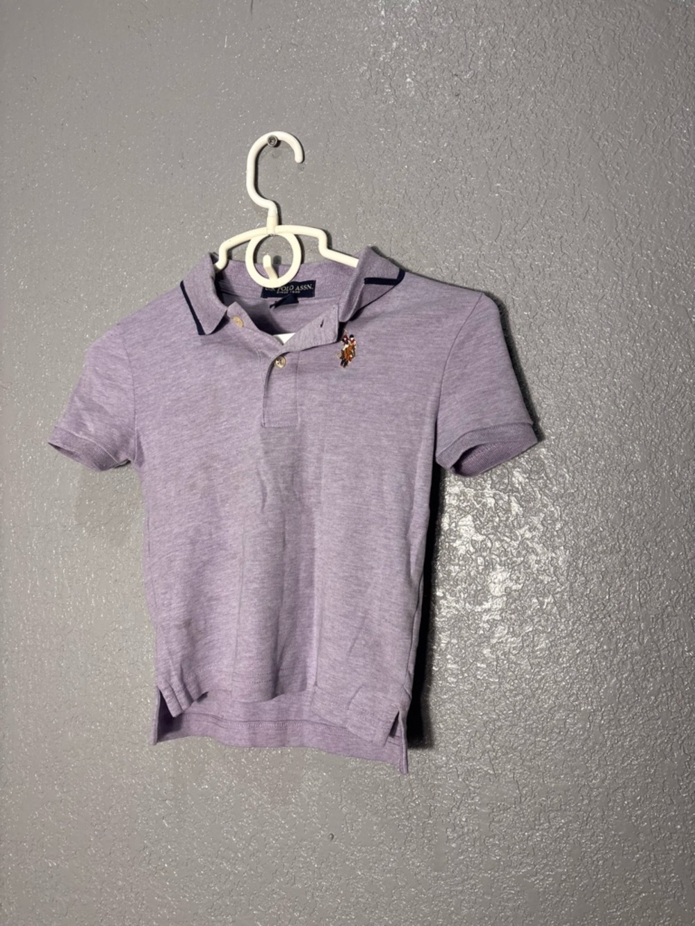 U.S. Polo Assn. Lavender Short-Sleeve Polo with Navy Trim